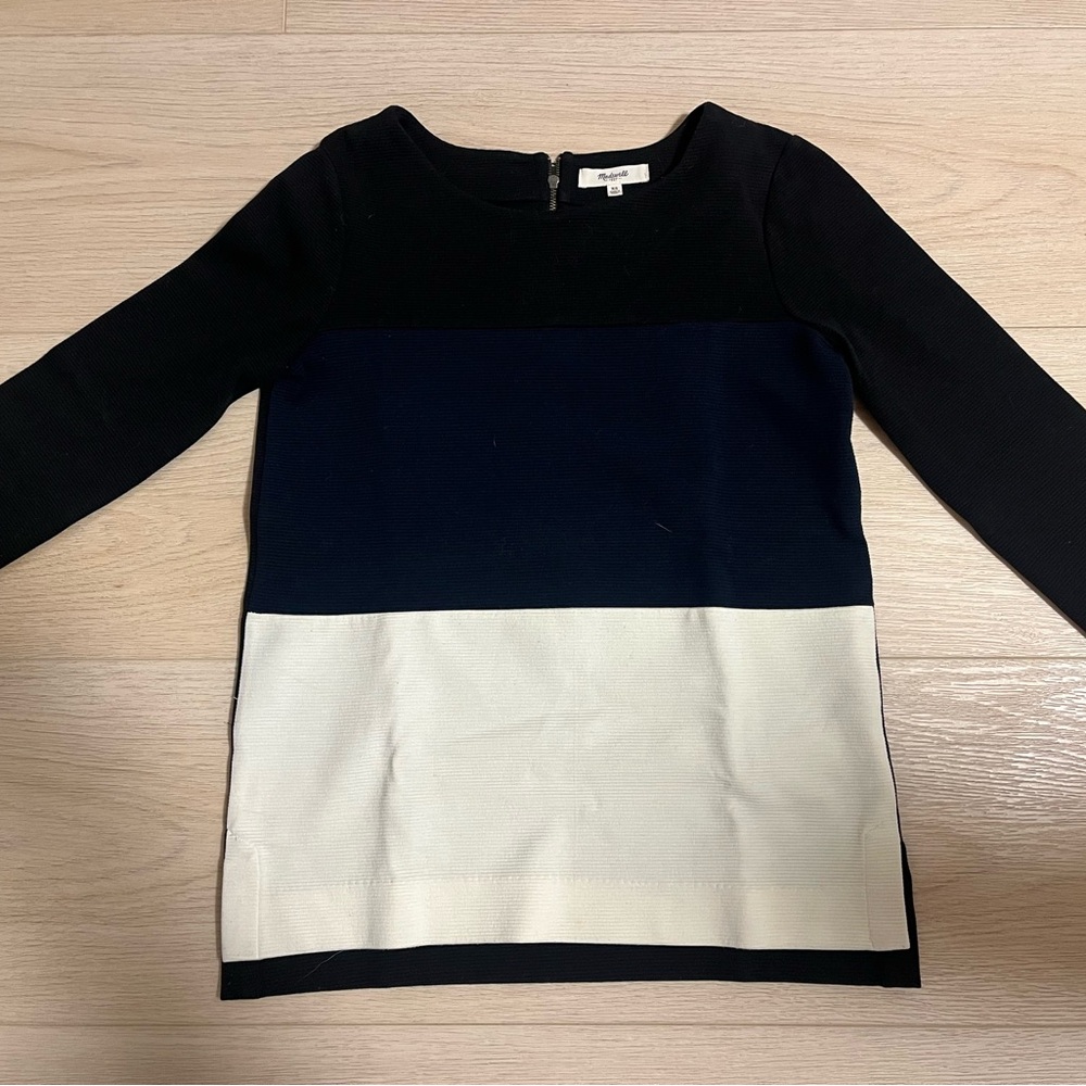 Madewell Women's Colorblock Top - Black, Navy, Cream